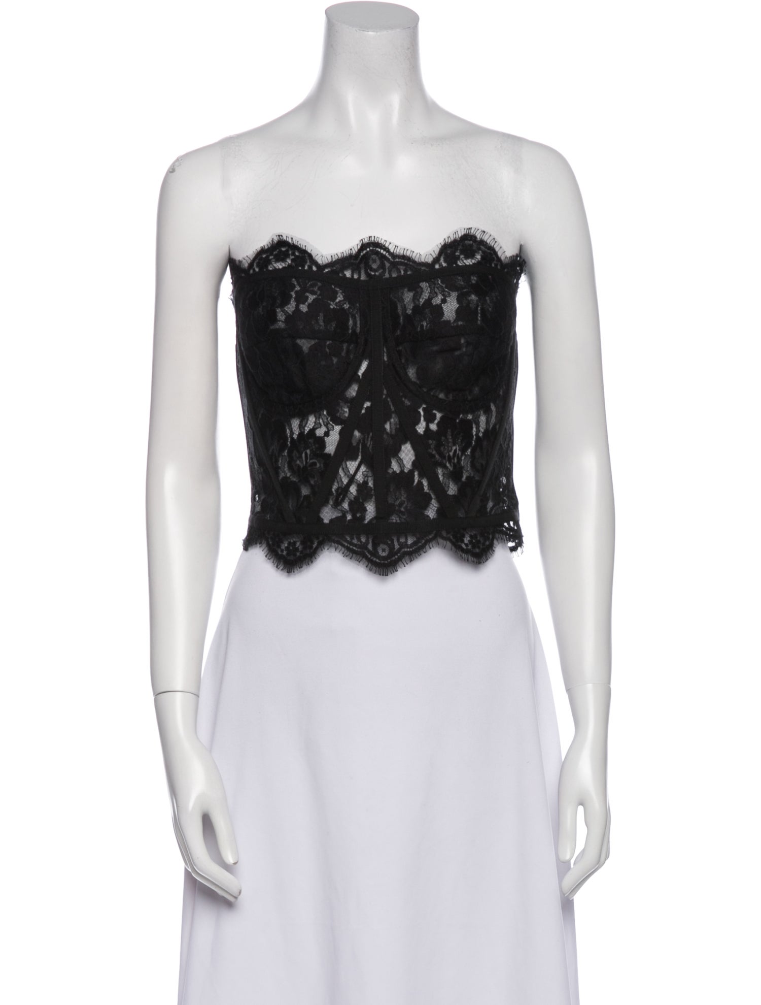 Dolce & Gabbana Lace Lace Pattern Crop Top