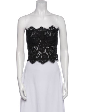 Dolce & Gabbana Lace Lace Pattern Crop Top