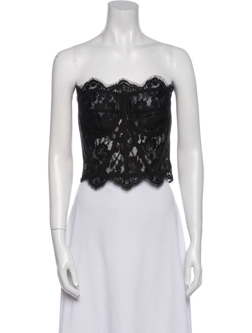 Dolce & Gabbana Lace Lace Pattern Crop Top