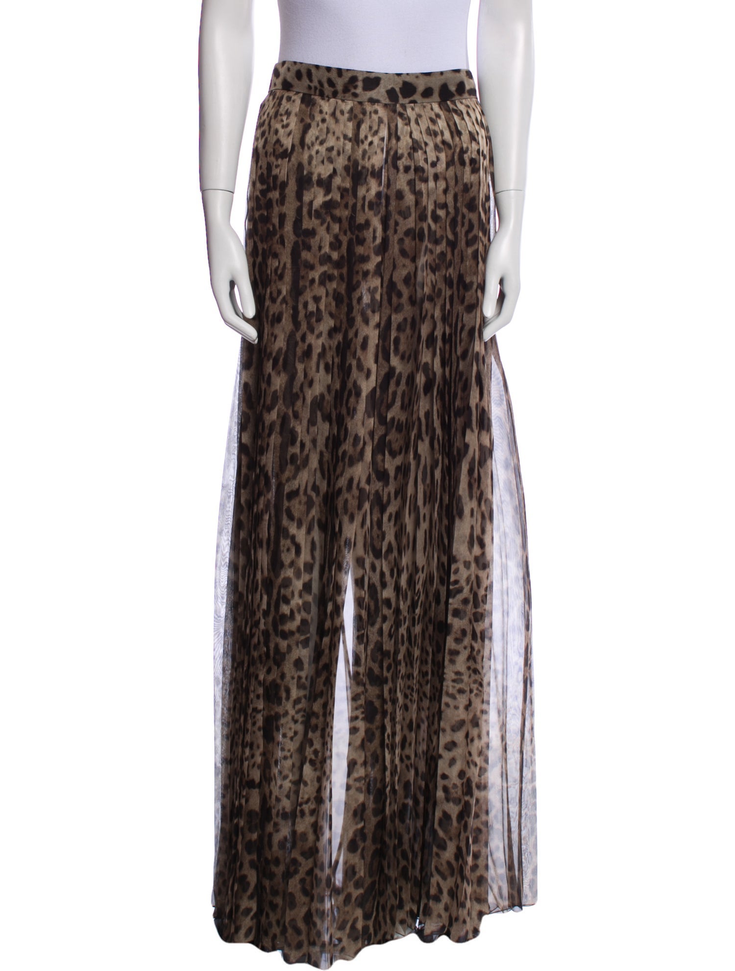 Dolce & Gabbana Animal Print Wide Leg Pants