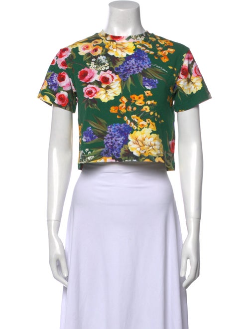 Dolce & Gabbana Girls' Floral Print Crew Neck T-Shirt