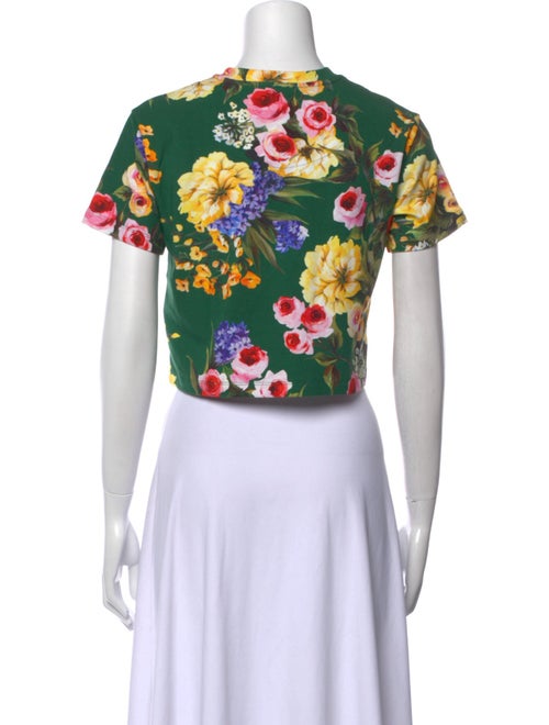 Dolce & Gabbana Girls' Floral Print Crew Neck T-Shirt