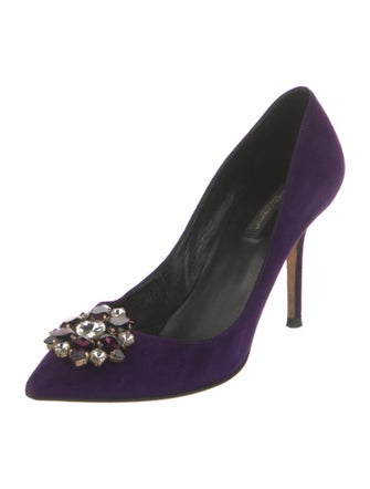 Dolce & Gabbana Suede Crystal Embellishments Pumps