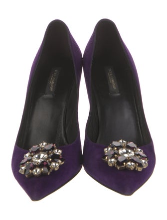 Dolce & Gabbana Suede Crystal Embellishments Pumps