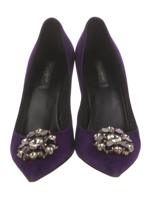 Dolce & Gabbana Suede Crystal Embellishments Pumps