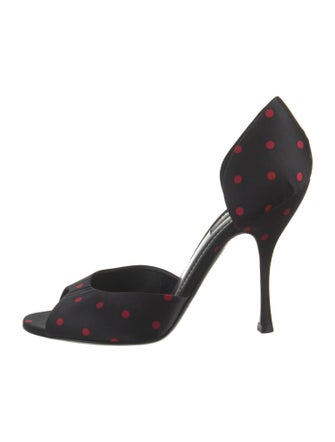 Dolce & Gabbana Satin Polka Dot Print Sandals