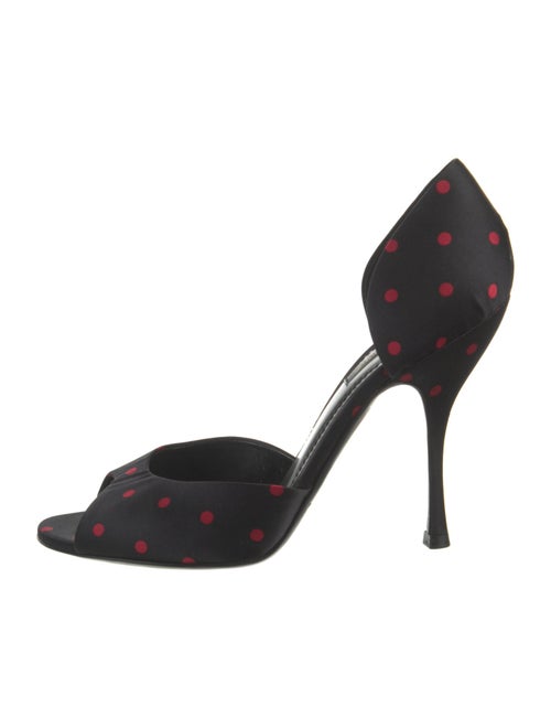 Dolce & Gabbana Satin Polka Dot Print Sandals