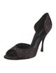 Dolce & Gabbana Satin Polka Dot Print Sandals