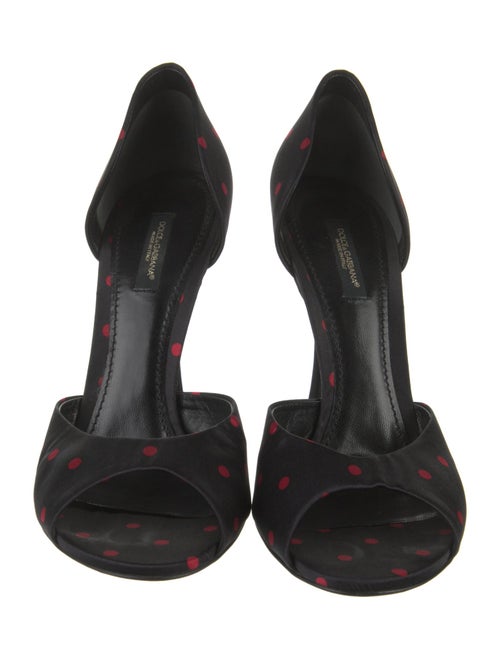 Dolce & Gabbana Satin Polka Dot Print Sandals