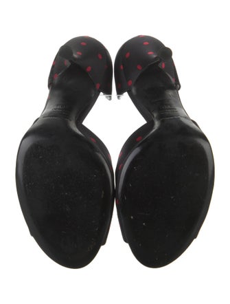 Dolce & Gabbana Satin Polka Dot Print Sandals