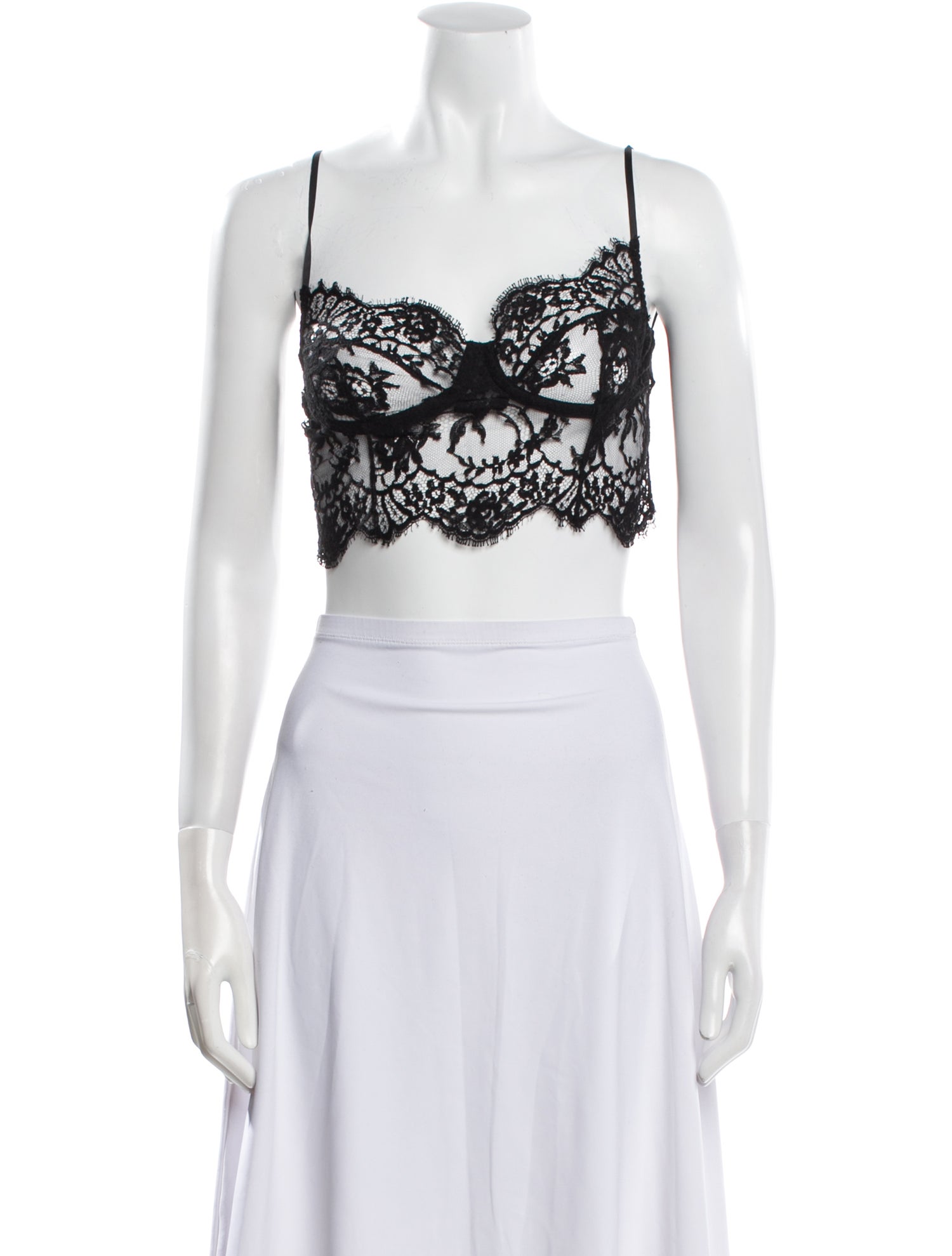 Dolce & Gabbana Lace Lace Pattern Crop Top