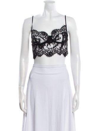 Dolce & Gabbana Lace Lace Pattern Crop Top