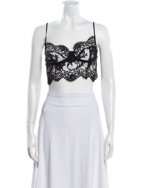 Dolce & Gabbana Lace Lace Pattern Crop Top