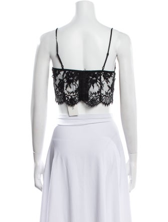 Dolce & Gabbana Lace Lace Pattern Crop Top