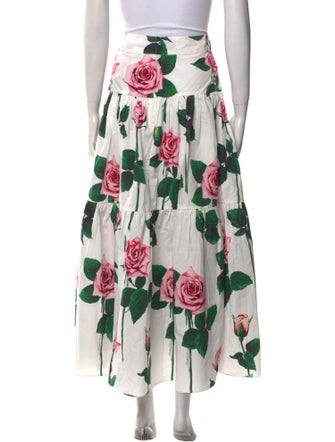 D&G Floral Print Midi Length Skirt