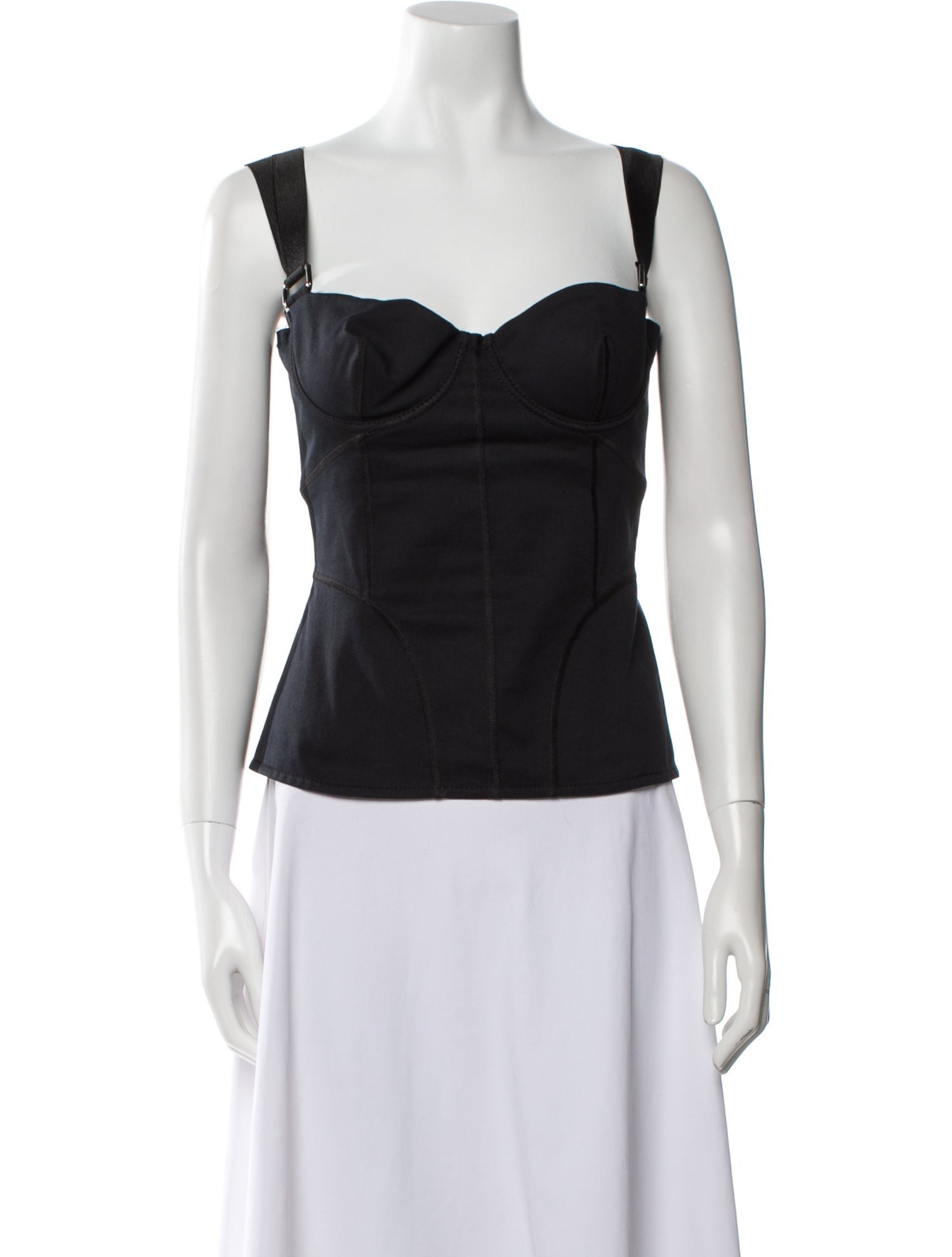 Dolce & Gabbana Square Neckline Sleeveless Crop Top