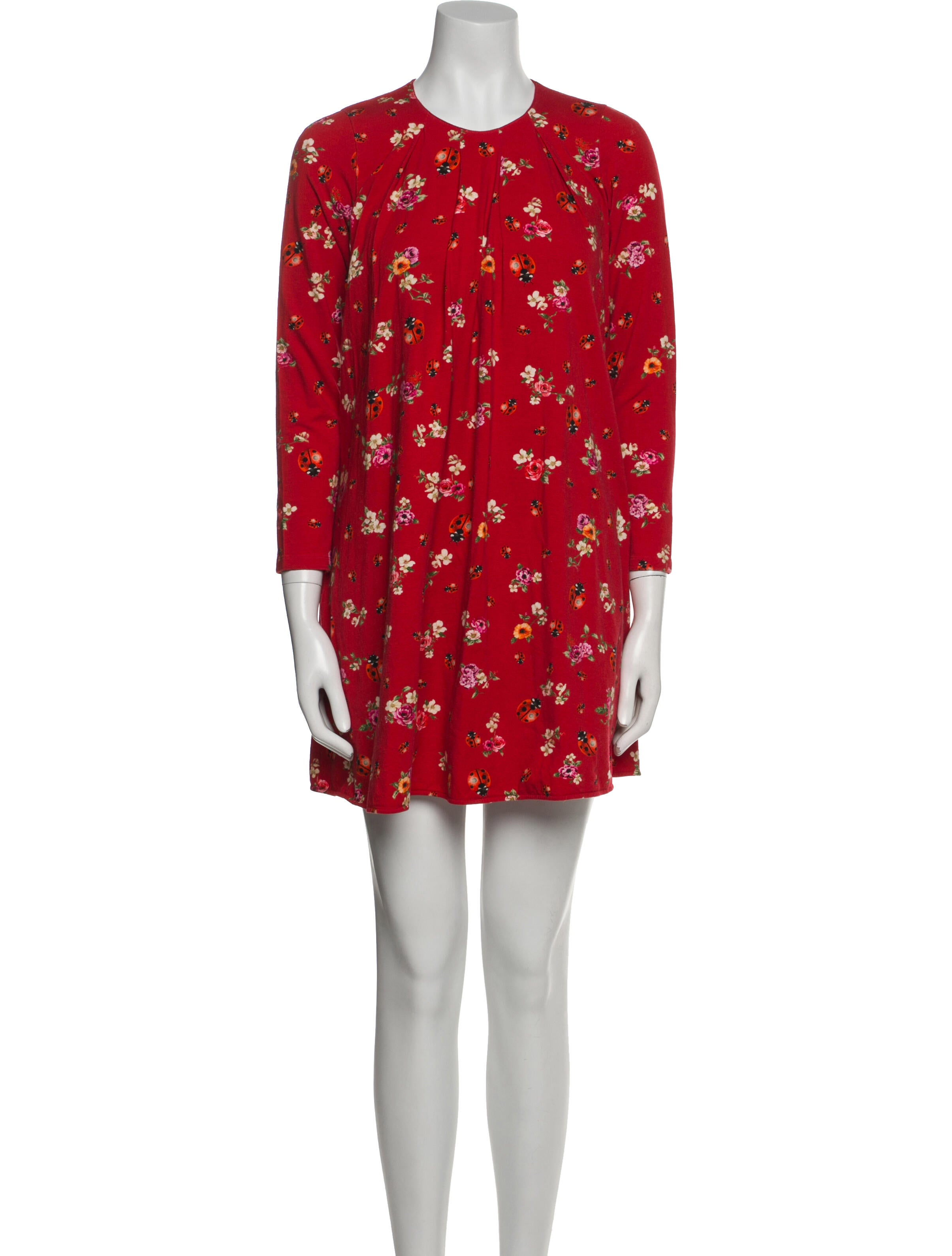 Dolce & Gabbana Girls' Floral and Ladybug Print Long Sleeve Dress