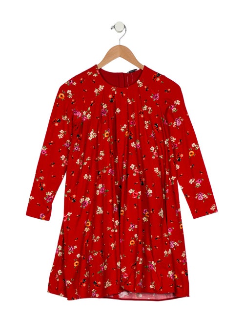 Dolce & Gabbana Girls' Floral and Ladybug Print Long Sleeve Dress