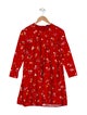 Dolce & Gabbana Girls' Floral and Ladybug Print Long Sleeve Dress