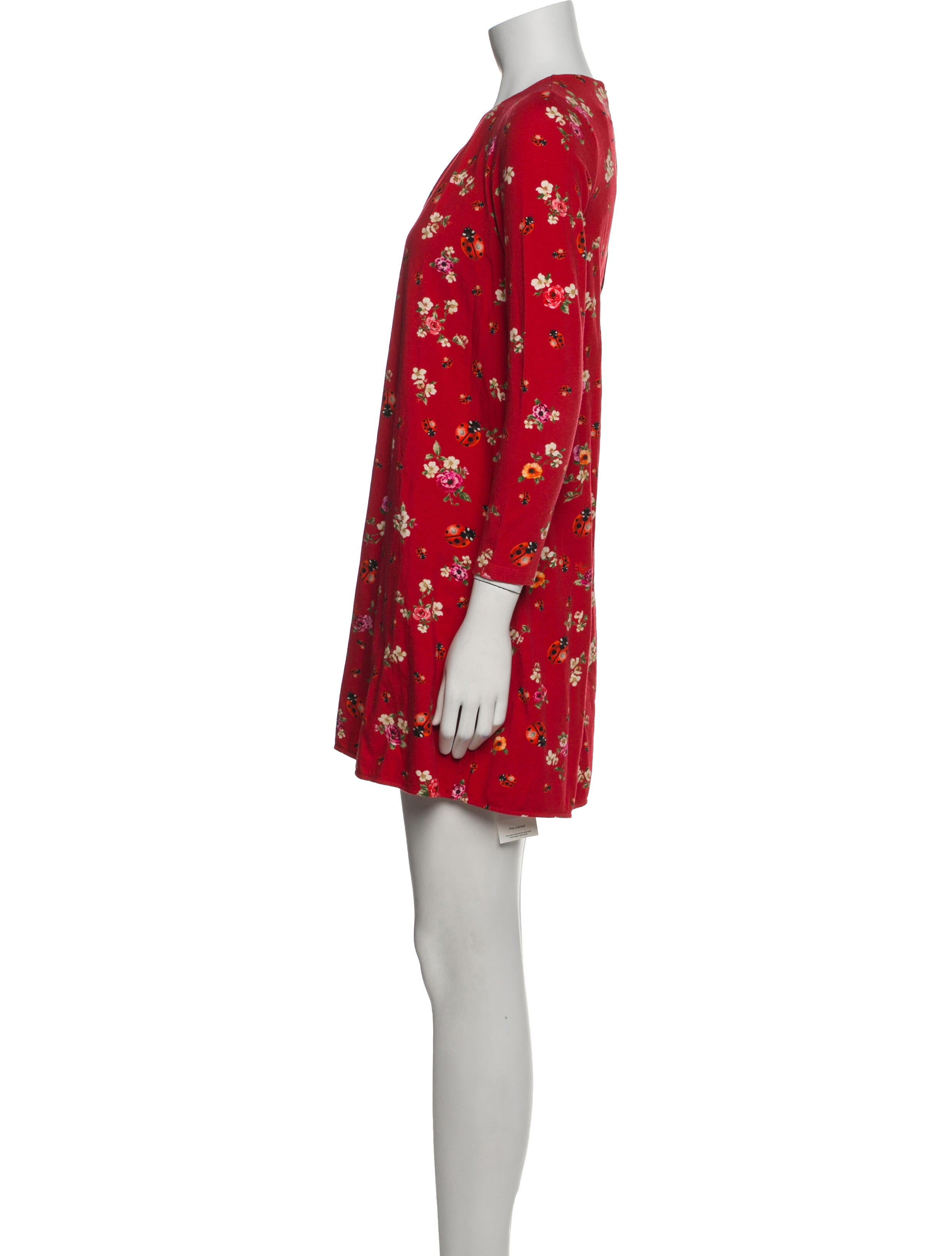 Dolce & Gabbana Girls' Floral and Ladybug Print Long Sleeve Dress