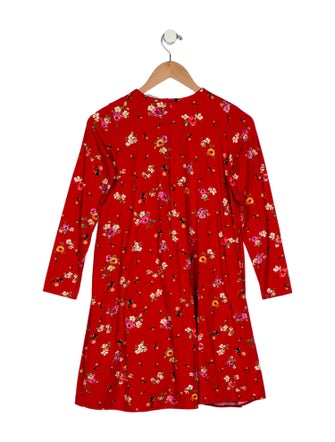 Dolce & Gabbana Girls' Floral and Ladybug Print Long Sleeve Dress