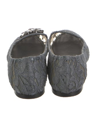 Dolce & Gabbana Lace Crystal Embellishments Flats