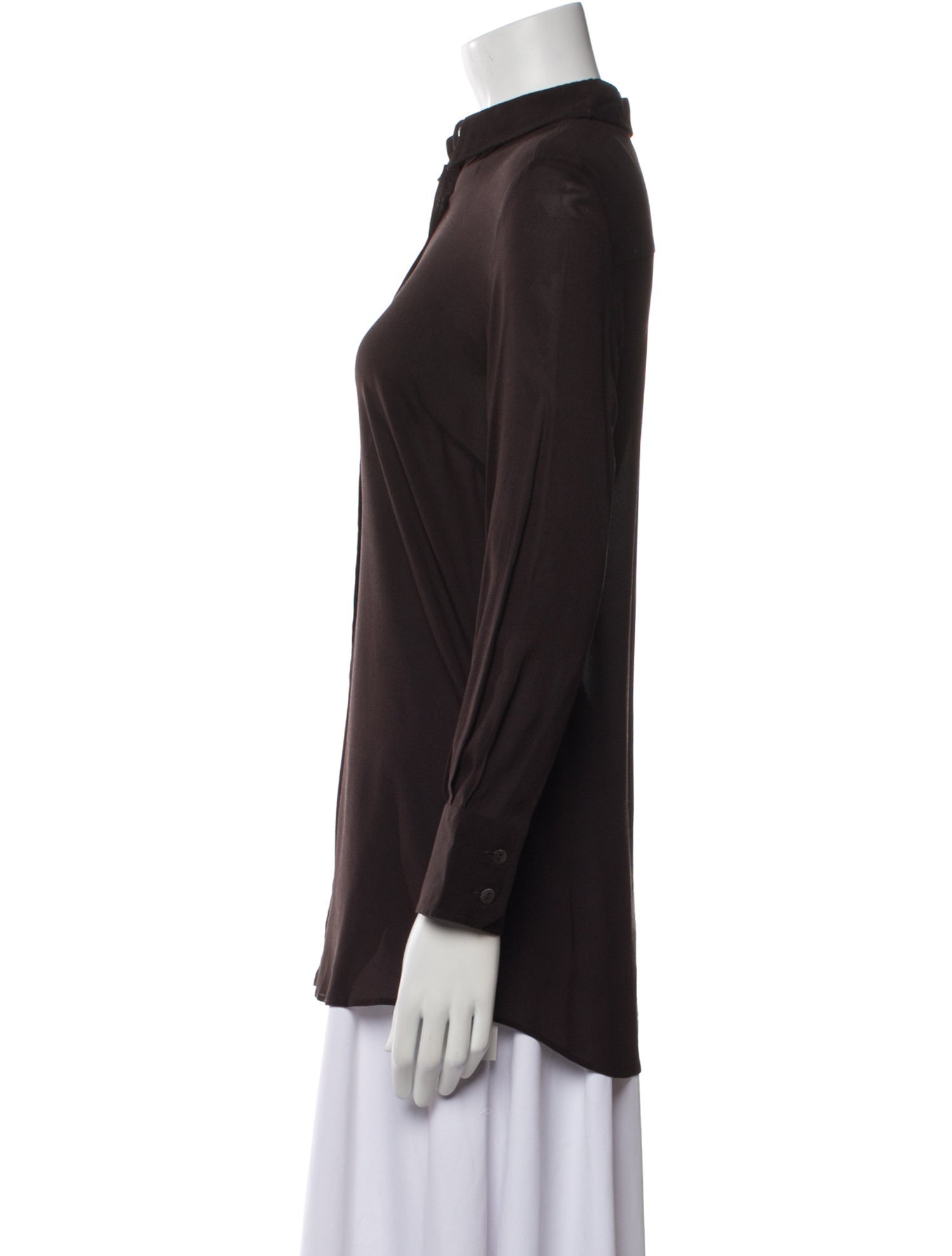 Dolce & Gabbana Silk Long Sleeve Button-Up Top