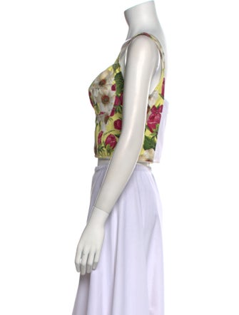 Dolce & Gabbana Silk Floral Print Crop Top