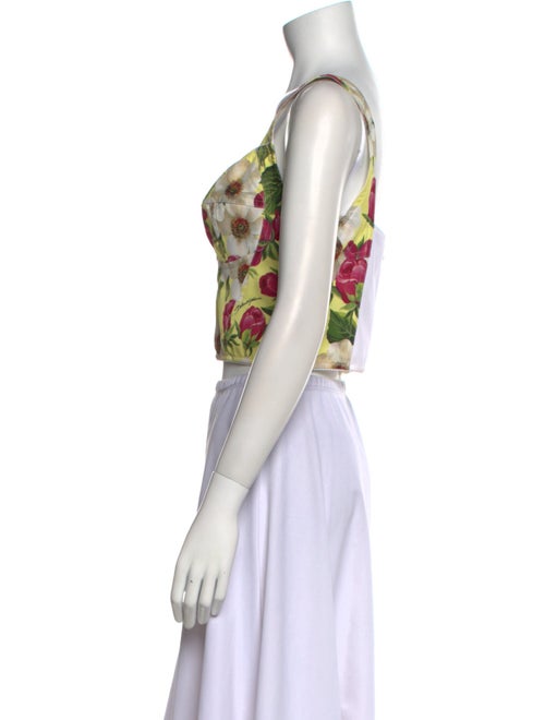 Dolce & Gabbana Silk Floral Print Crop Top