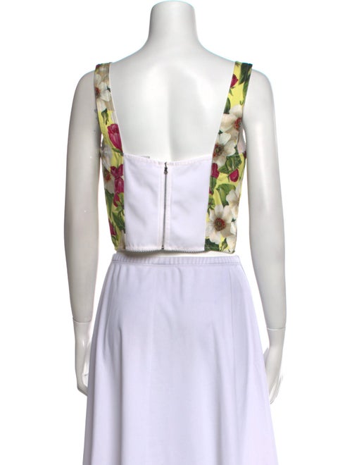 Dolce & Gabbana Silk Floral Print Crop Top