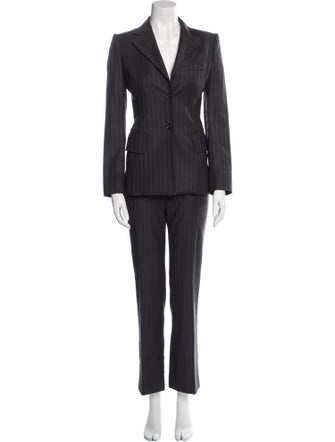 Dolce & Gabbana Virgin Wool Striped Pantsuit