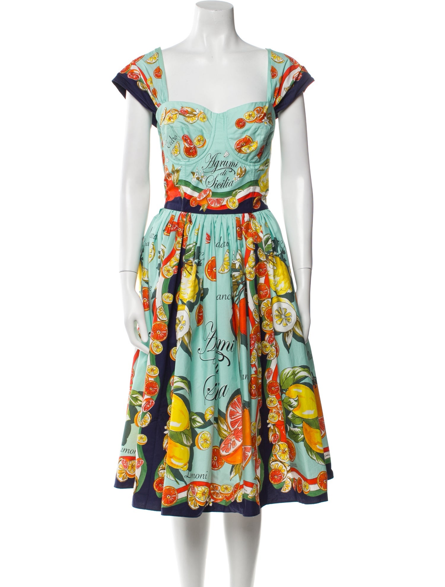 Dolce & Gabbana Floral Print Midi Length Dress