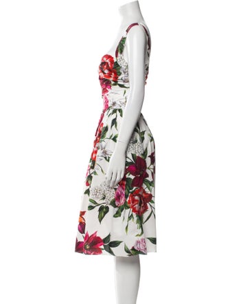 Dolce & Gabbana Floral Print Midi Length Dress