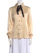 Dolce & Gabbana Silk Long Sleeve Button-Up Top