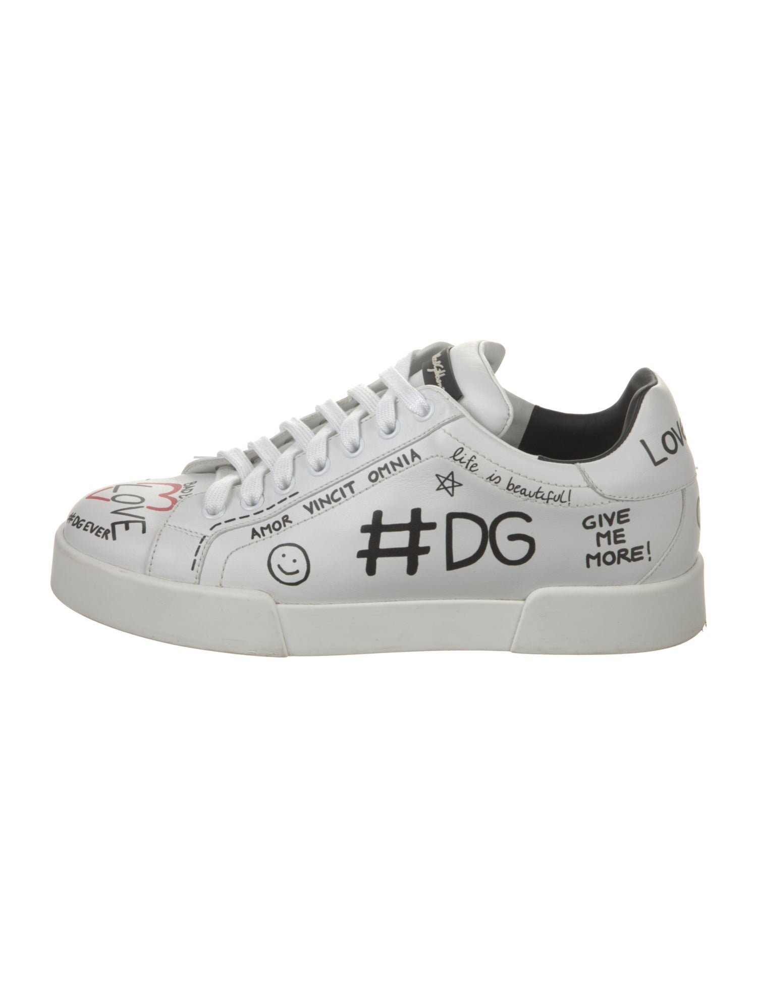 Dolce & Gabbana Leather Printed Sneakers