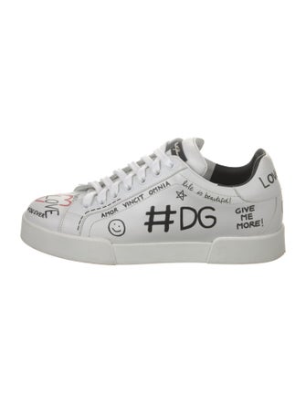 Dolce & Gabbana Leather Printed Sneakers