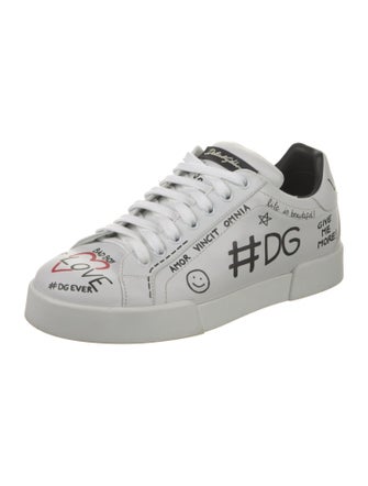 Dolce & Gabbana Leather Printed Sneakers