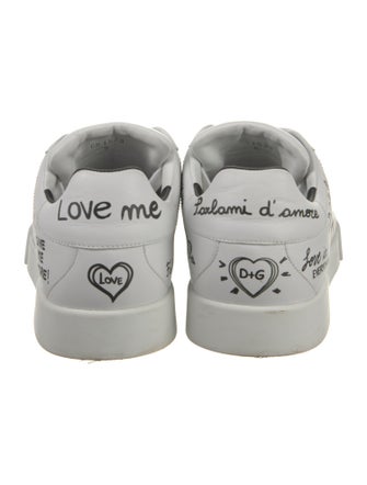 Dolce & Gabbana Leather Printed Sneakers