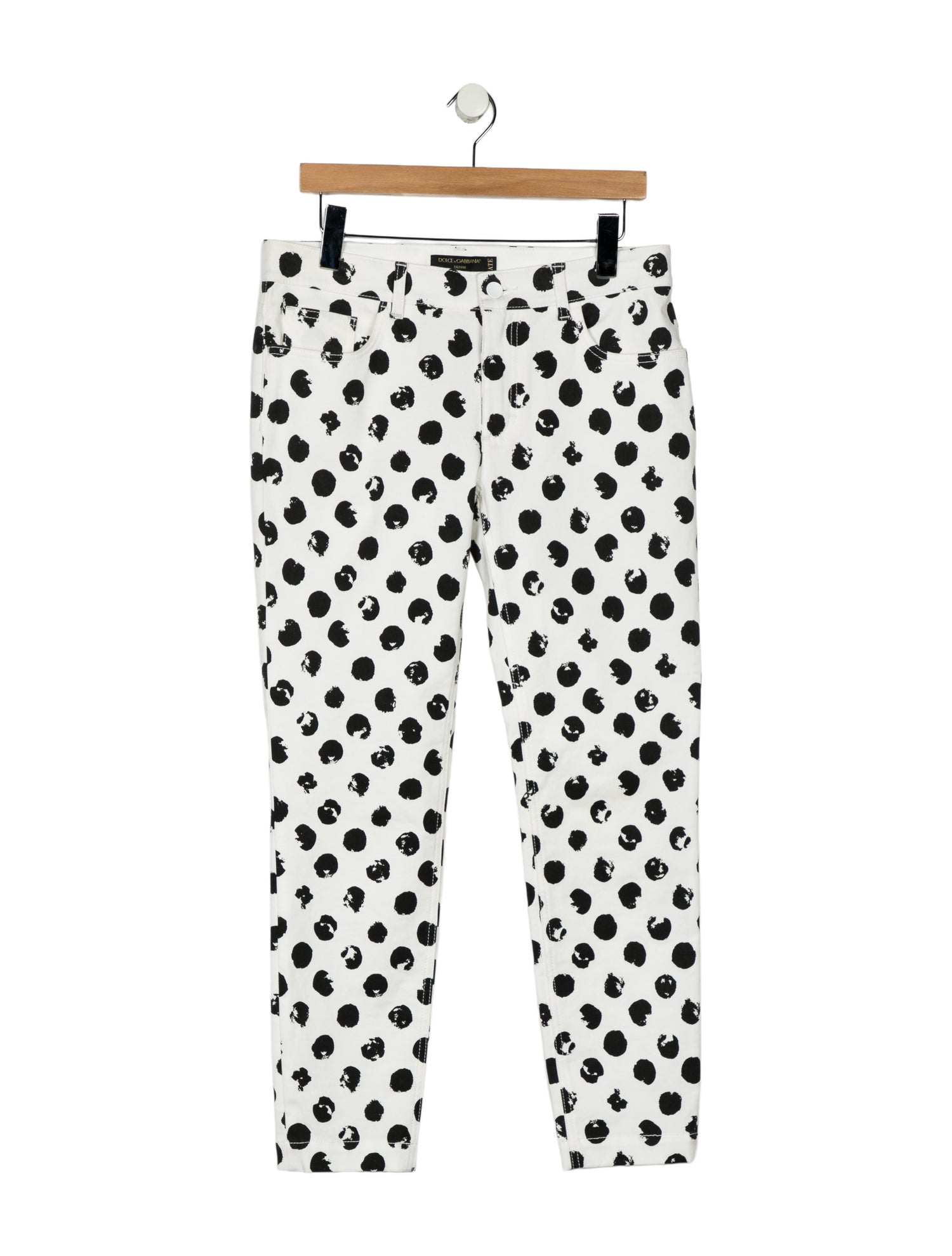 Dolce & Gabbana Polka Dot Print Straight Leg Pants
