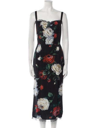 Dolce & Gabbana Floral Print Midi Length Dress