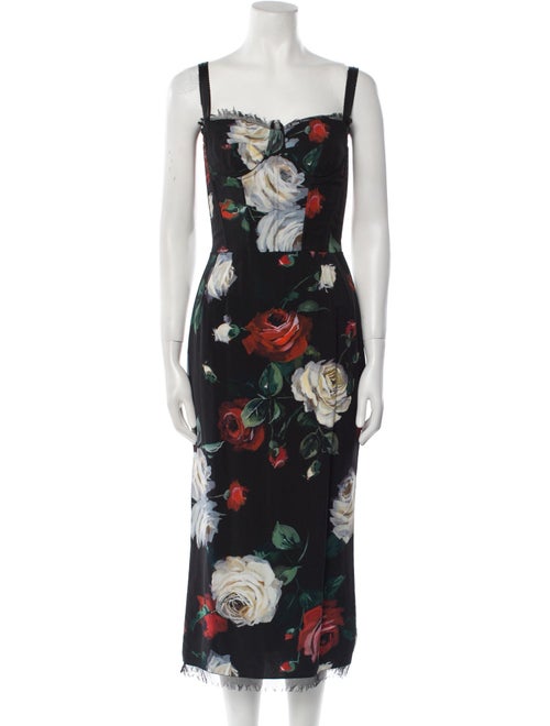 Dolce & Gabbana Floral Print Midi Length Dress