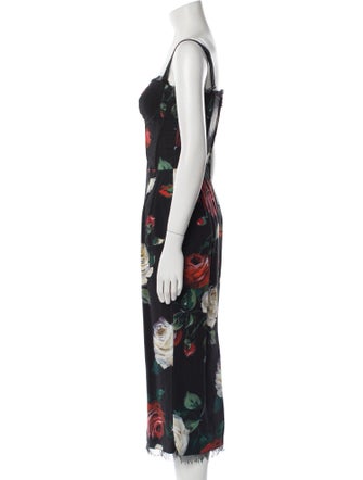 Dolce & Gabbana Floral Print Midi Length Dress