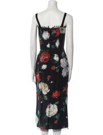 Dolce & Gabbana Floral Print Midi Length Dress