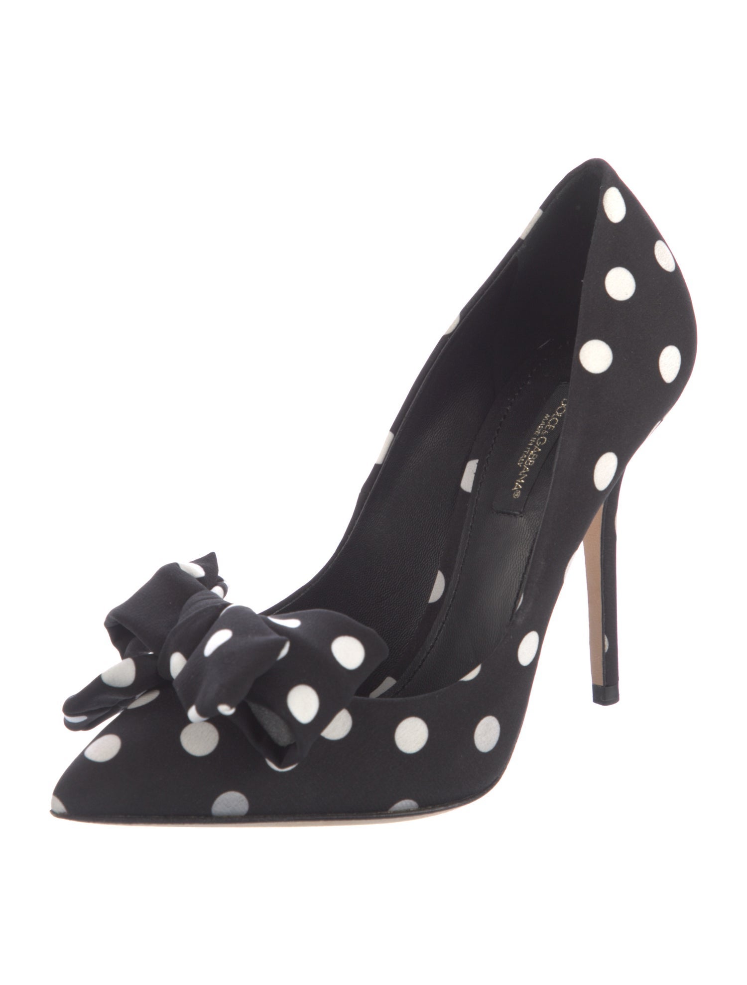 Dolce & Gabbana Polka Dot Print Bow Accents Pumps