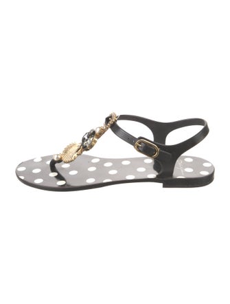 Dolce & Gabbana Rubber Polka Dot Print Sandals