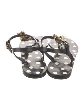 Dolce & Gabbana Rubber Polka Dot Print Sandals