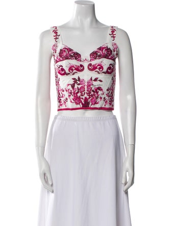 Dolce & Gabbana Nylon Printed Crop Top