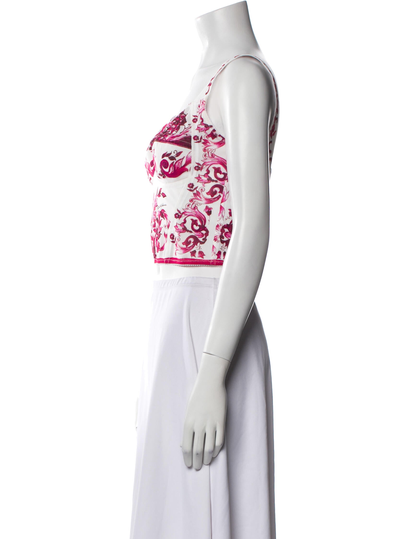 Dolce & Gabbana Nylon Printed Crop Top