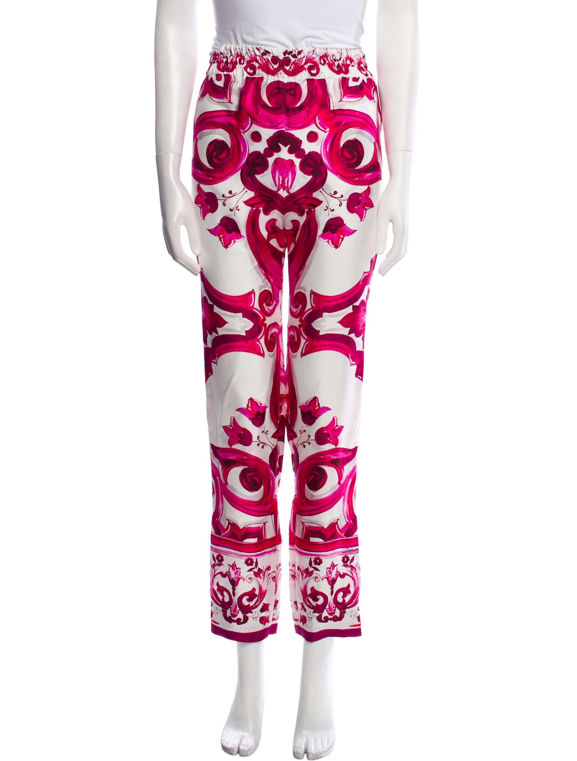 Dolce & Gabbana Floral Print Skinny Leg Pants
