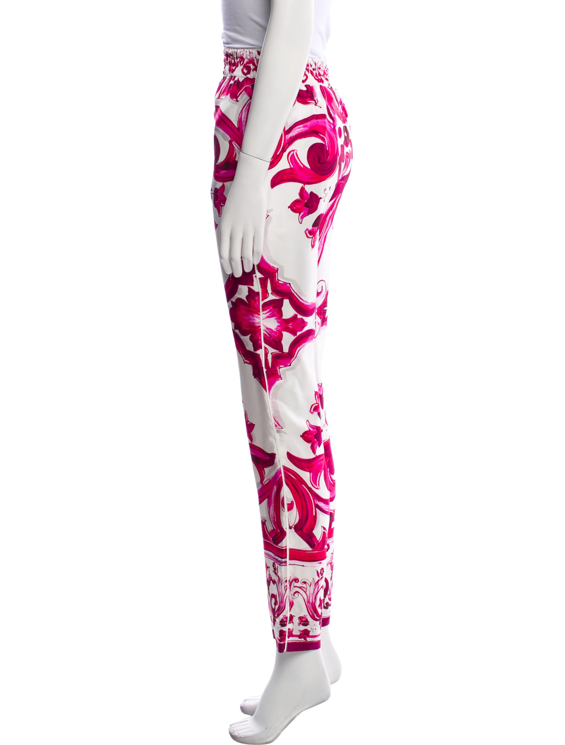 Dolce & Gabbana Floral Print Skinny Leg Pants